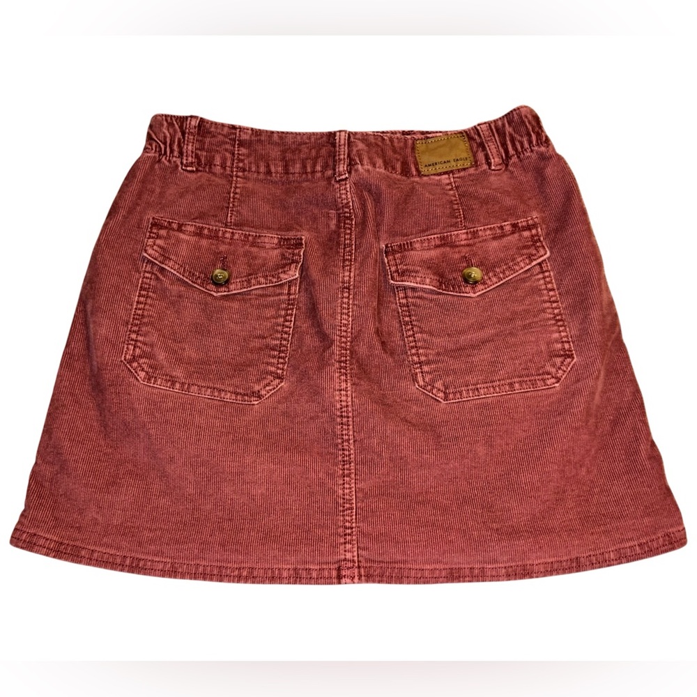 American Eagle Outfitters Red-burgundy seasonal corduroy Skirt size 6 - Picture 3 of 11